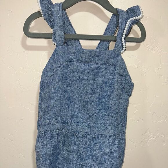 Old Navy Toddler Girls 5t Chambray Jumpsuit flutter sleeve - Picture 3 of 8